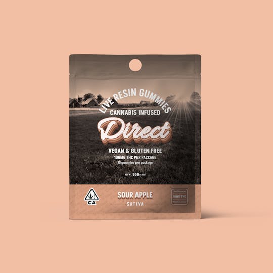 Direct - Sour Apple (Sativa) Live Resin Edible 100mg - 1