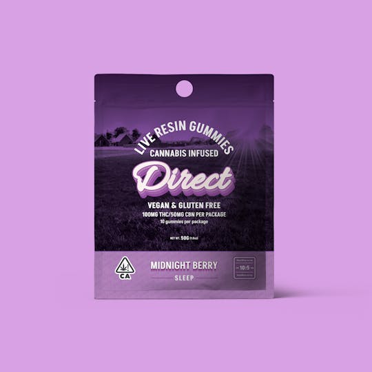 Direct - Sleep Midnight Berry (Sativa) Live Resin Edible 100mg - 1