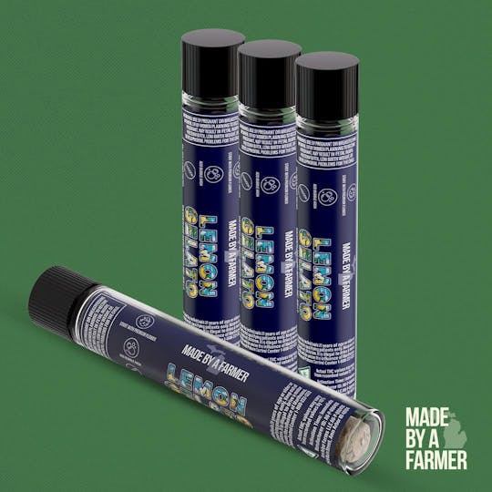 Made By A Farmer - Lemon Gelato - 1g Bubble Hash Infused Pre Roll (THC+CBG) - 1