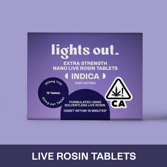Lights Out - Extra Strength (Indica) Rosin Tablets 300mg - 1