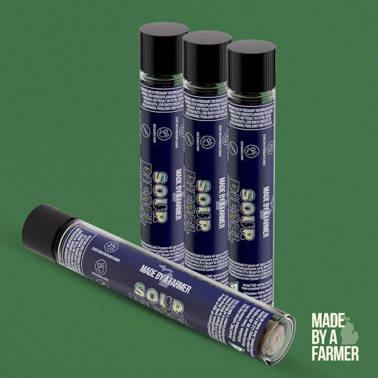 Made By A Farmer - Sour Diesel - 1g Bubble Hash Infused Pre Roll (THC+CBG) - 1