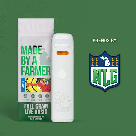 Made By A Farmer - Live Rosin 1G Vape x NLG - Strawnana - 1