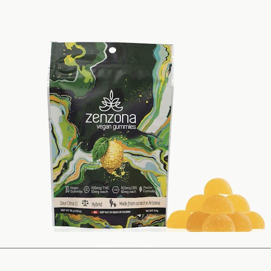 zenzona - 1:1 Sour Citrus (100mg THC/100mg CBD) - 1