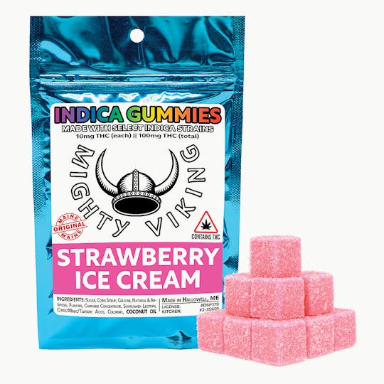 Mighty Viking - Mighty Viking 10mg INDICA Gummies - Strawberry Ice Cream - 1