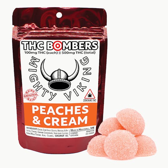 Mighty Viking - Mighty Viking 100mg THC Bombers - Peaches & Cream - 1