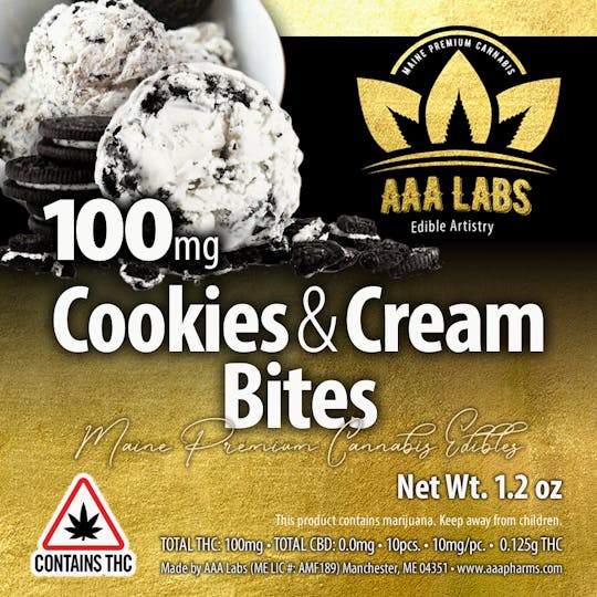 AAA Pharms - Cookies & Cream Bites - 100mg THC - 1