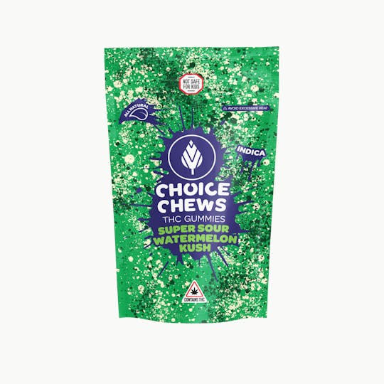 Choice Chews - Choice Chews - Super Sour Watermelon Kush (Indica)- 100mg - 1