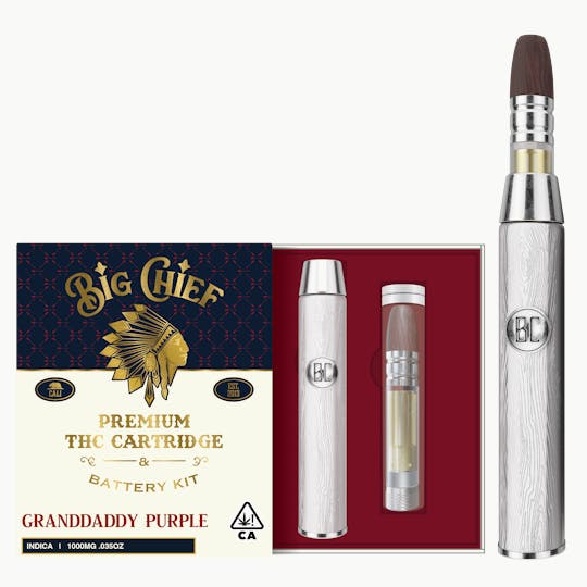 Big Chief - GRANDDADDY PURPLE - 1G THC Cartridge & Battery Kit All-In-One - 1