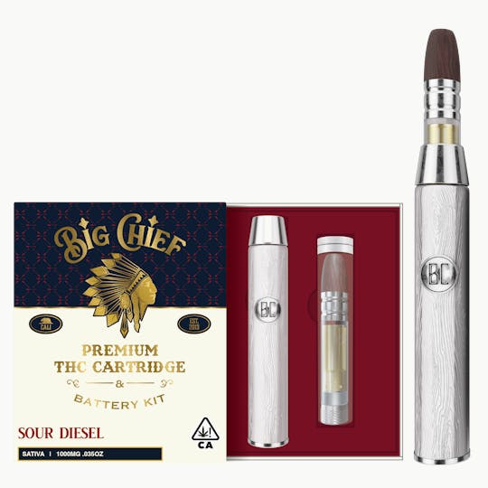 Big Chief - SOUR DIESEL - 1G THC Cartridge & Battery Kit All-In-One - 1