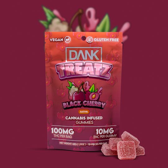 DANK - DANK TREATZ - BLACK CHERRY - 100MG GUMMIES - 1