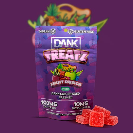 DANK - DANK TREATZ - FRUIT PUNCH - 100MG GUMMIES - 1