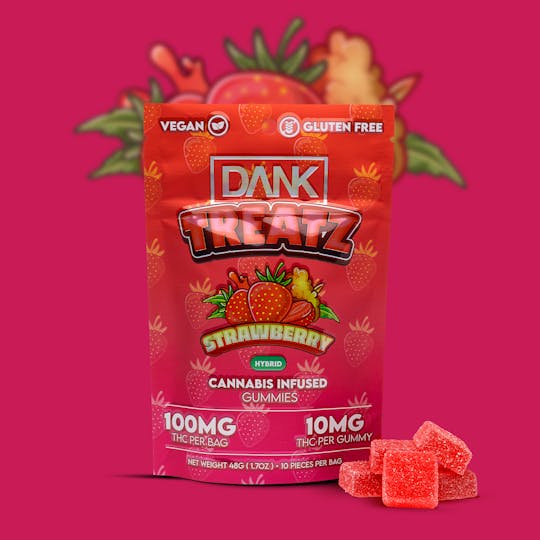 DANK - DANK TREATZ - STRAWBERRY - 100MG GUMMIES - 1