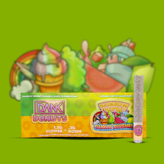 DANK - RAINBOW SHERBET x GUAVA SLUSHEE - 1.6G ROSIN HOLE JOINT - DANK DONUTS - 1