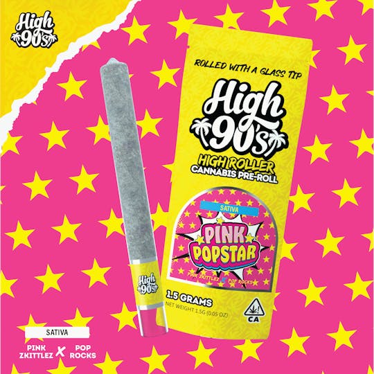 HIGH 90s - High 90s : Pink Popstar 1.5g High Roller Pre-Roll - 1
