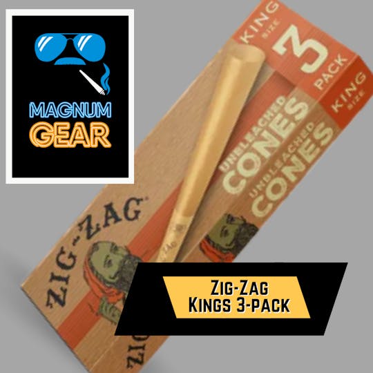 Magnum Weed - Zig-Zag Unbleached King Cones, 3pk - 1