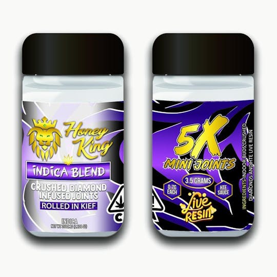 Honey King - Honey King 5x Infused Live Resin Mini Joints 3.5G - INDICA BLEND - 1