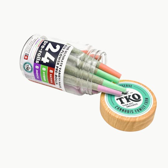 TKO Reserve - 24-pk Variety Pre-rolls: Sherbert Haze, Slurp Juice, Obama Kush - 1
