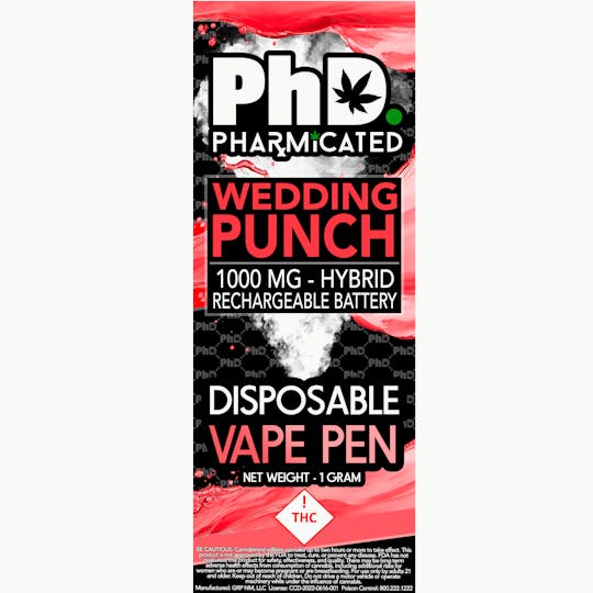 Pharmicated - PhD Disposable Vape Cart - 1000 mg - Wedding Punch (H) - 1