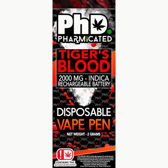 Pharmicated - PhD Disposable Vape Cart - 2000 mg - Tiger's Blood (I) - 1