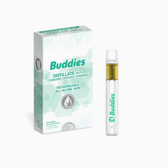Buddies Brand - Distillate + CDT Amnesia Haze 1g AIO Vape (S) - 1