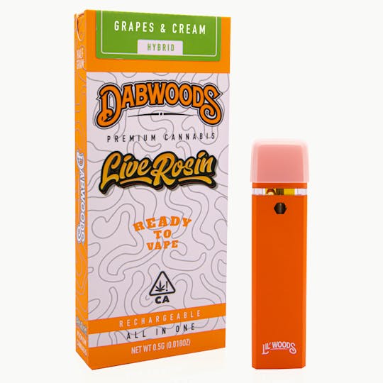 Dabwoods - VAPE - ALL IN ONE DEVICE LIVE ROSIN GRAPES AND CREAM .5G - 1