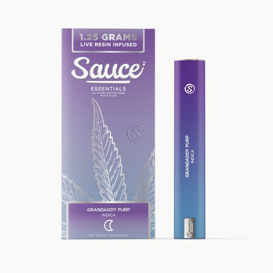 Sauce. - Sauce Essentials - Grandaddy Purp - 1.25G Live Resin AIO (CA, AZ, OR) - 1
