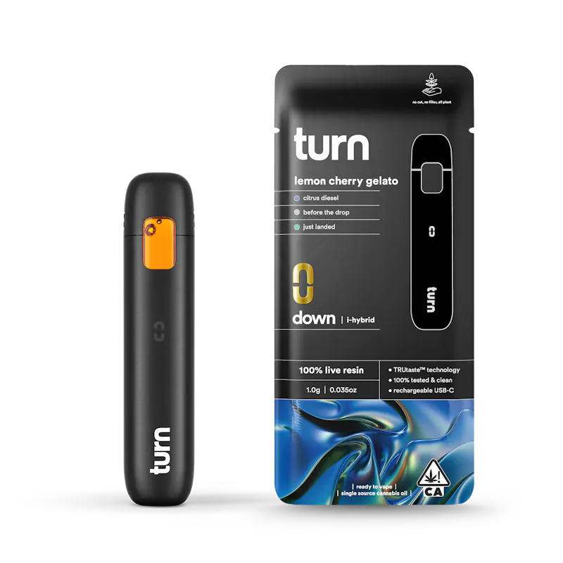 turn Lemon Cherry Gelato Live Resin Disposable 1g disposable