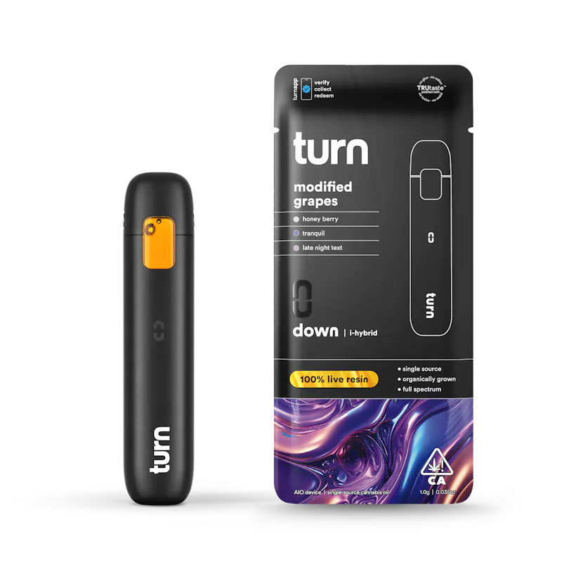 Turn Modified Grapes Live Resin Disposable 1g disposable