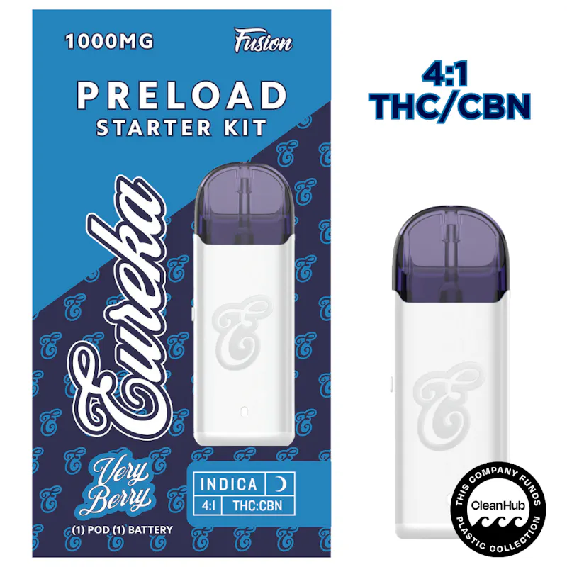 Eureka Preload Starter Kit - 1G Fusion - Very Berry (4:1 Thc/Cbn)