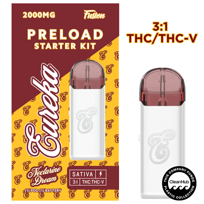 Eureka Preload Starter Kit - 2G Fusion - Nectarine Dream (3:1 Thc/Thcv) disposable