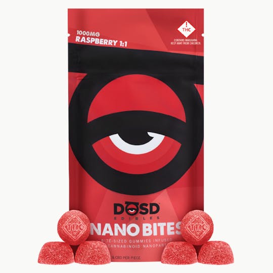 DŌSD Edibles - Nano Bites - Raspberry 1:1 - 1000mg - 1