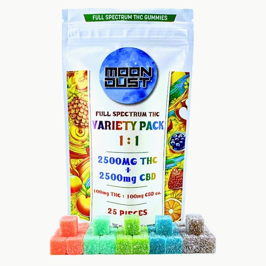 MOON DUST - 2500MG:2500MG THC VARIETY 1:1 - 25 PIECES - 1