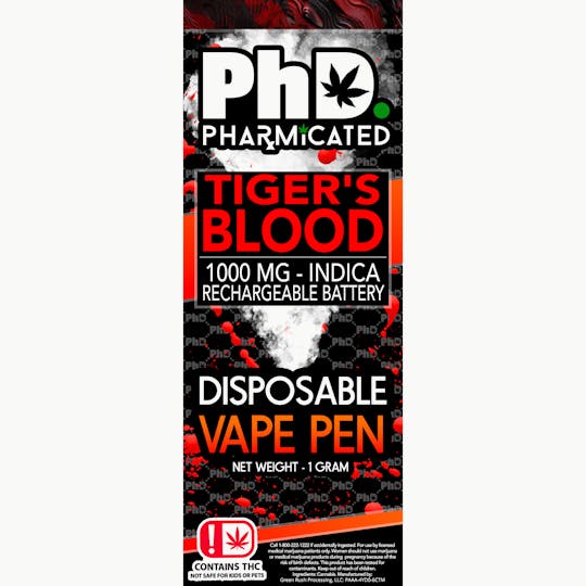 Pharmicated - PhD Disposable Vape Cart - 1000 mg - Tiger's Blood (I) - 1