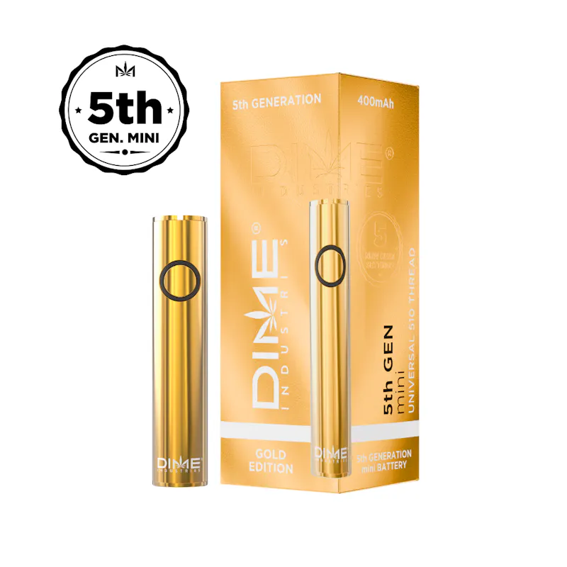 Dime Industries 510 Thread Battery (5th Gen Mini) - Gold cartridge