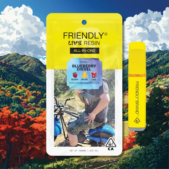 Friendly Brand - Blueberry Diesel 1g Live Resin all-in-one - 1