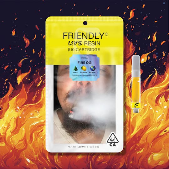 Friendly Brand - Fire OG 1g Live Resin Cartridge - 1