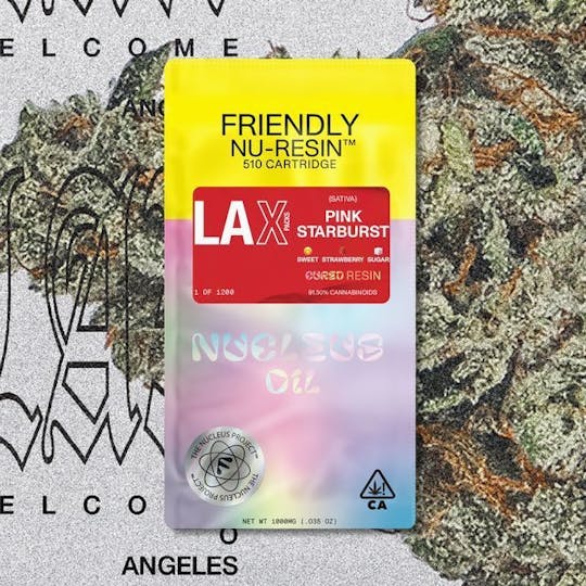 Friendly Brand - Friendly Brand x LAX Packs - Pink Starburst 1g Nucleus Cured Resin 510 Cart - 1