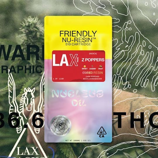 Friendly Brand - Friendly Brand x LAX Packs - Z Poppers 1g Nucleus Cured Resin 510 Cart - 1