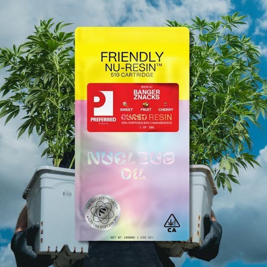 Friendly Brand - Preferred Gardens - Banger Znacks 1g Nucleus Cured Resin 510 Cart - 1