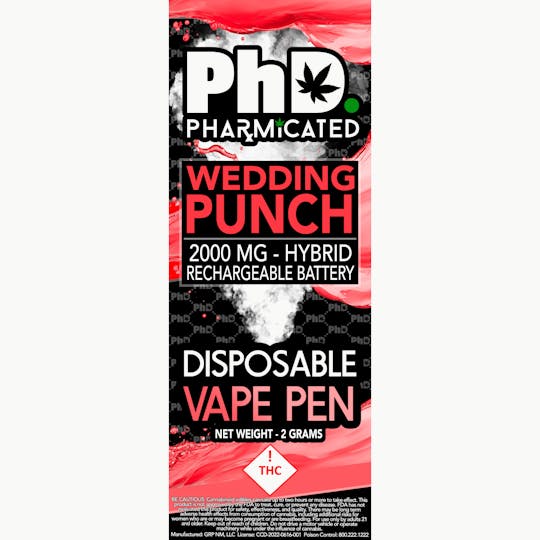 Pharmicated - PhD Disposable Vape Cart - 2000 mg - Wedding Punch (H) - 1
