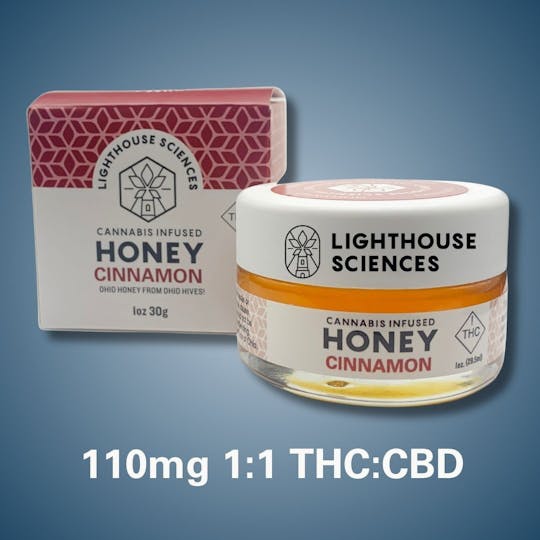 Lighthouse Sciences - Cinnamon Infused Honey | 110mg 1:1 THC:CBD - 1