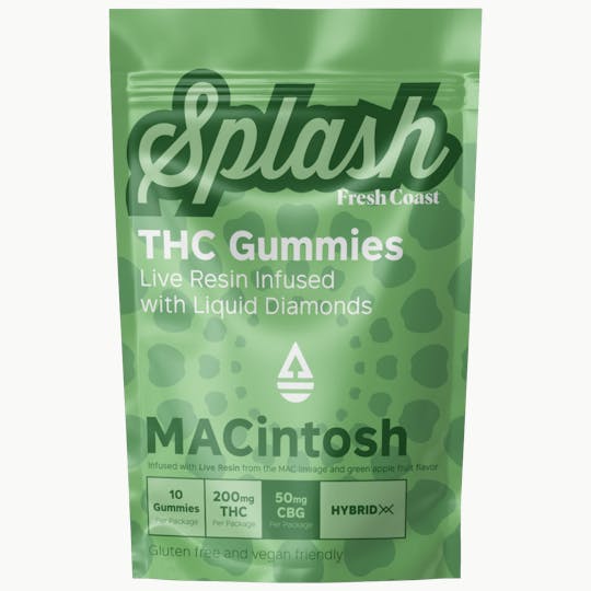 Fresh Coast - MACintosh | Splash Live Resin Gummies | Hybrid | 200mg THC : 50mg CBG (4:1) - 1