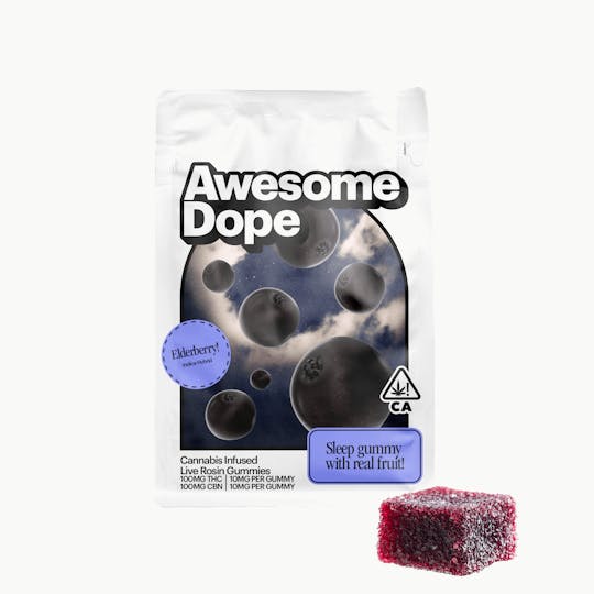 Awesome Dope - ELDERBERRY - INDICA - SLEEP GUMMY - 10MG/100MG LIVE ROSIN - AWESOME DOPE - 1