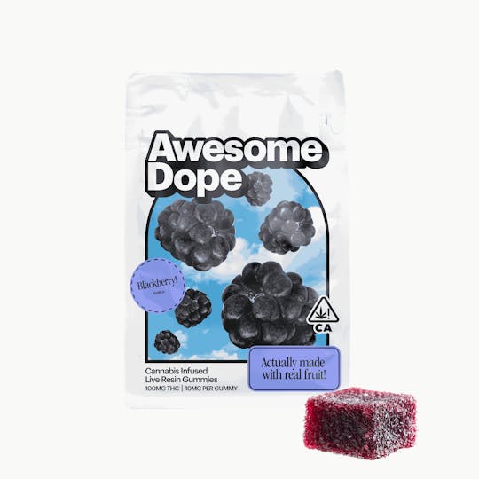 Awesome Dope - BLACKBERRY - INDICA - GUMMY - 10MG/100MG LIVE ROSIN - AWESOME DOPE - 1