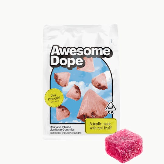 Awesome Dope - PINK PINEAPPLE - HYBRID - GUMMY - 10MG/100MG LIVE ROSIN - AWESOME DOPE - 1