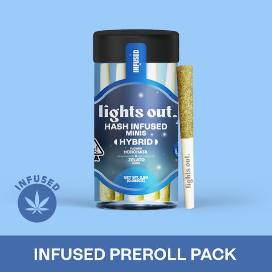 Lights Out - Horchata x Zelato (Hybrid) 5pk Hash Infused Preroll 2.5g - 1