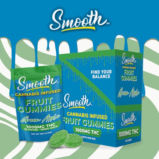 Smooth OKC - Green Apple - 1000mg THC Gummies - 1