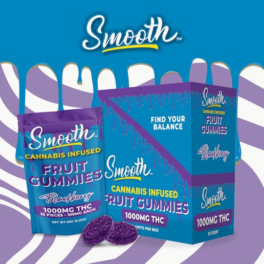 Smooth OKC - Blackberry - 1000mg THC Gummies - 1