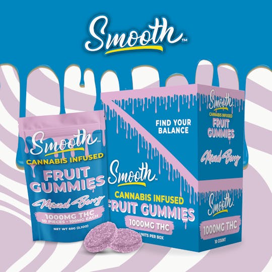Smooth OKC - Mixed Berry - 1000mg THC Gummies - 1