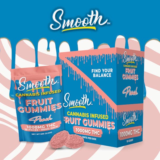 Smooth OKC - Peach - 1000mg THC Gummies - 1